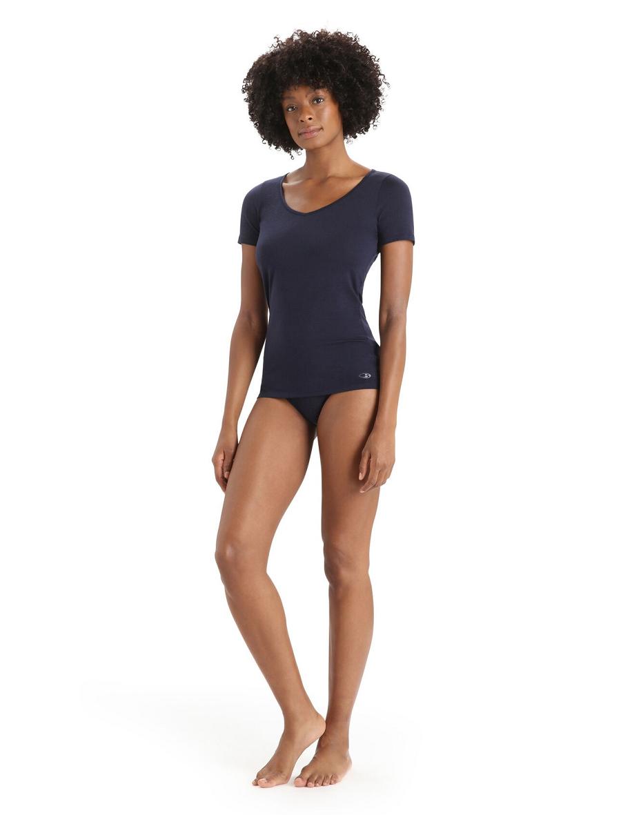 Midnight Navy Icebreaker Merino Siren Hipkini Briefs Women's Underwear | AU 1727TCEV